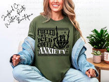 Load image into Gallery viewer, FUELED BY ICED COFFEE &amp; ANXIETY BLEACHED TEE
