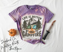 Load image into Gallery viewer, LIFE IS BETTER BY THE CAMPFIRE BLEACHED TEE
