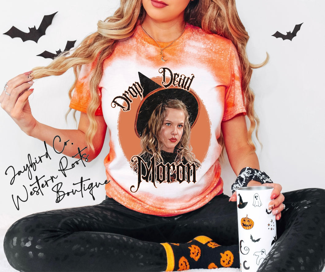 DROP DEAD MORON BLEACHED TEE