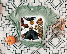 Load image into Gallery viewer, HORROR FACES BLEACHED TEE
