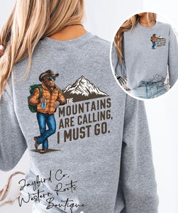 BIGFOOT THE MOUNTAINS ARE CALLING SWEATSHIRT | ASH GRAY | SPORT GRAY | SAND | FOREST GREEN