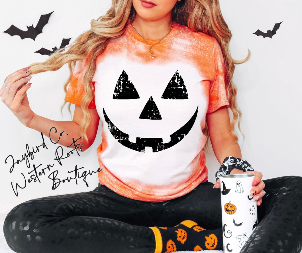 PUMPKIN FACE BLEACHED TEE