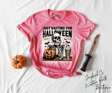 Load image into Gallery viewer, WAITING FOR HALLOWEEN SKELLI BLEACHED TEE

