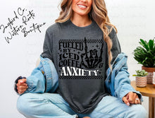 Load image into Gallery viewer, FUELED BY ICED COFFEE &amp; ANXIETY BLEACHED TEE
