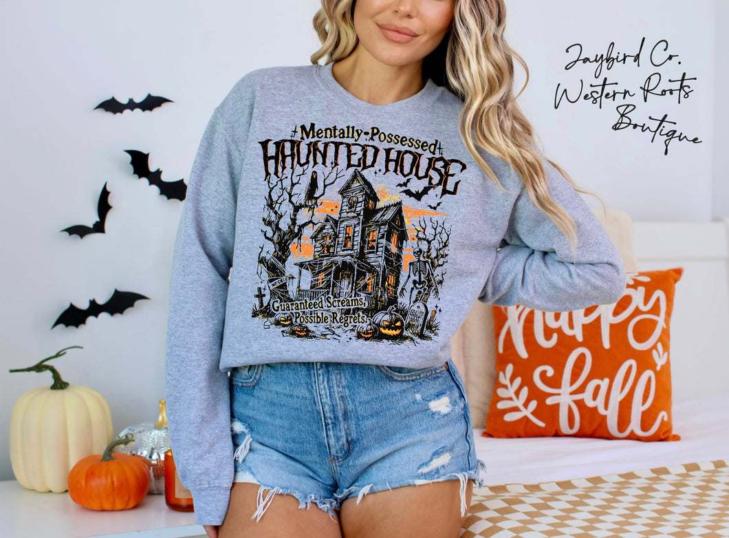 MENTALLY POSSED HAUNTED HOUSE | ASH GRAY | SPORT GRAY | SAND | FOREST GREEN