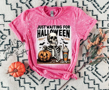 Load image into Gallery viewer, WAITING FOR HALLOWEEN SKELLI BLEACHED TEE
