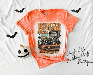 HAUNTED RACCOON MOTEL BLEACHED TEE