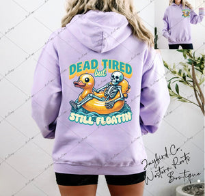 DEAD TIRED STILL FLOATIN SWEATSHIRT | MINT GREEN | ORCHID | DARK HEATHER | WHITE