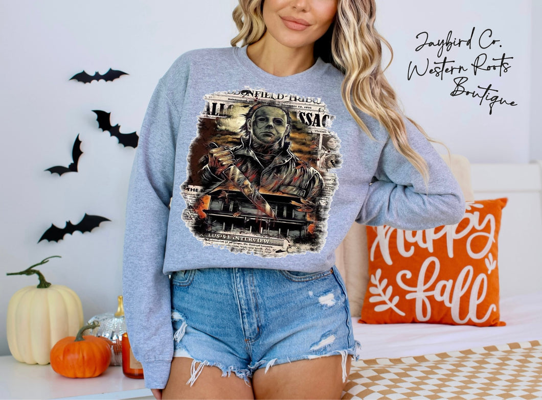 MICHEAL MYERS NEWSPAPER | ASH GRAY | SPORT GRAY | SAND | FOREST GREEN