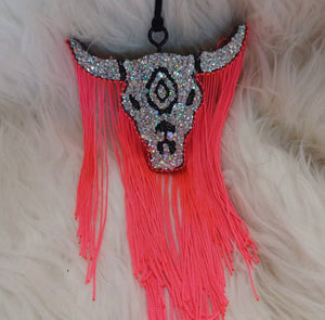 GLITTER LONGHORN COWHEAD FRINGE FRESHIE