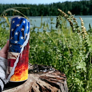20oz Firefighter Flag Tumbler