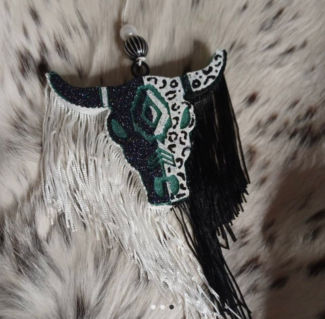 2 FACE LONGHORN COWHEAD FRINGE FRESHIE