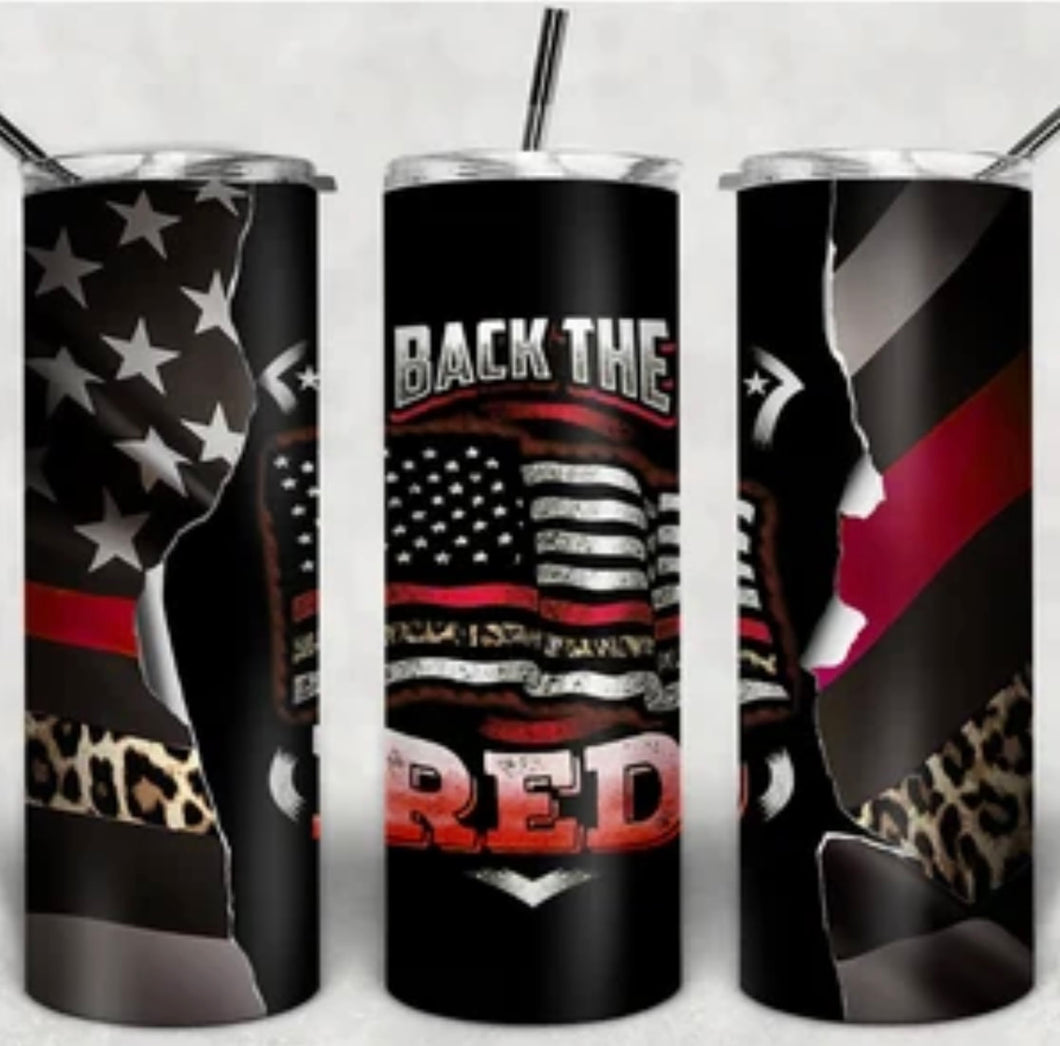 20oz BACK THE RED TUMBLER