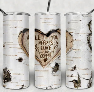 20oz LOVE AND COFFEE TUMBLER