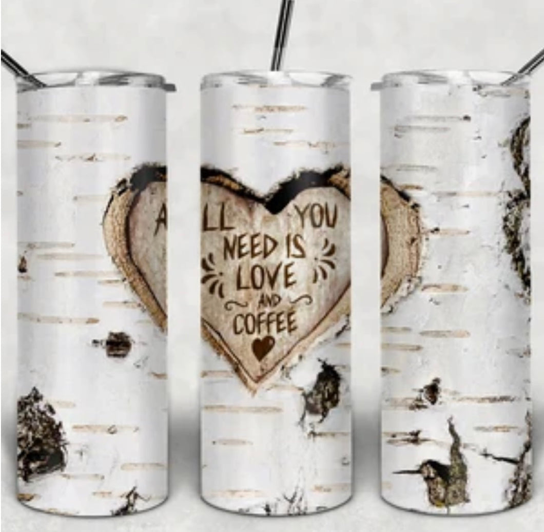 20oz LOVE AND COFFEE TUMBLER