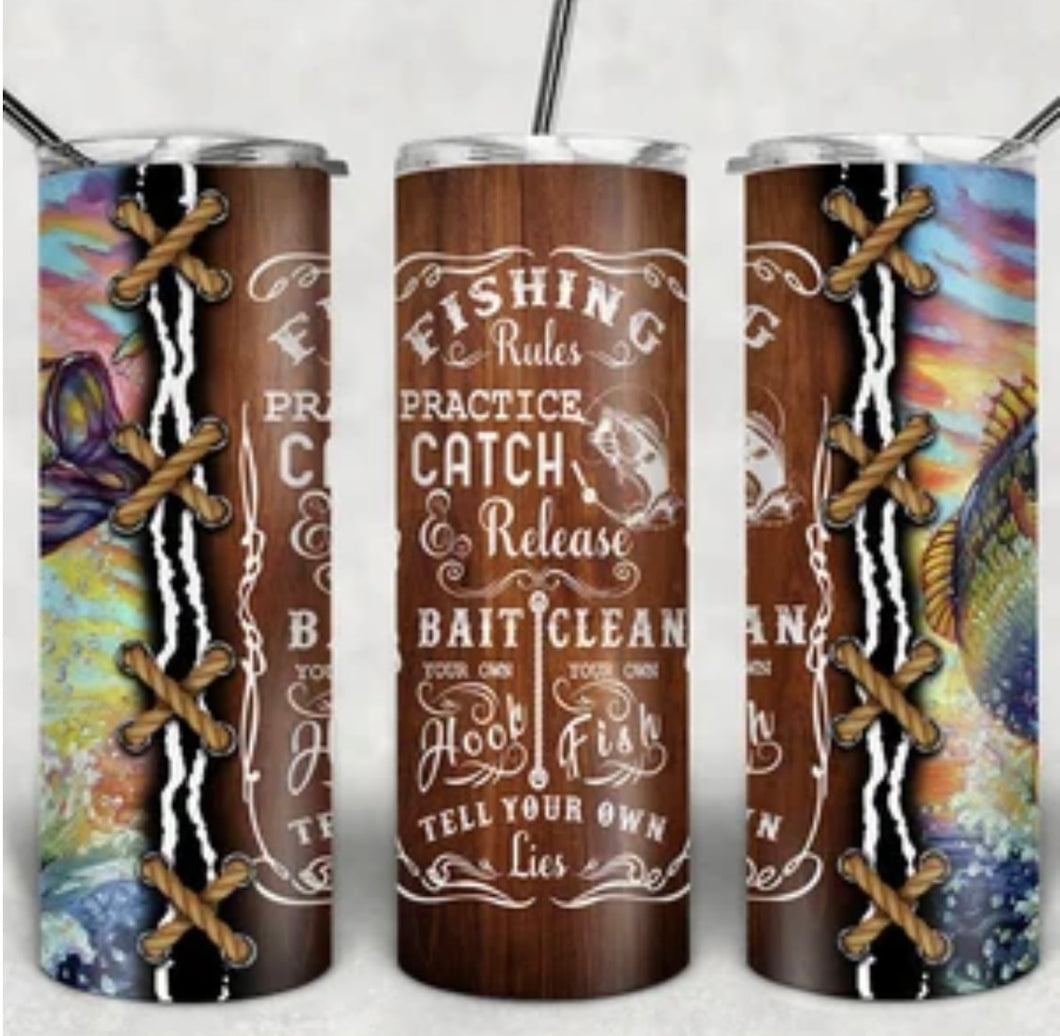 20oz FISHING RULES TUMBLER