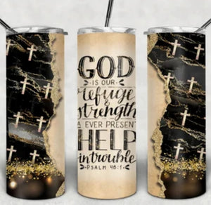 20oz GOD IS OUR REFUGE TUMBLER