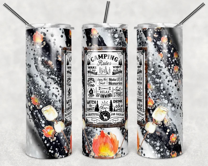 20oz Camping Rules Tumbler