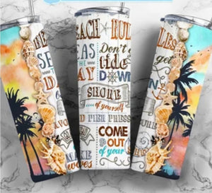 20oz BEACH RULES TUMBLER